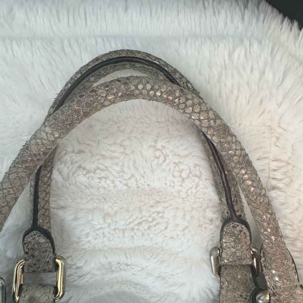Michael Kors Python Pattern Shoulder Bag - Tan - Picture 10 of 12